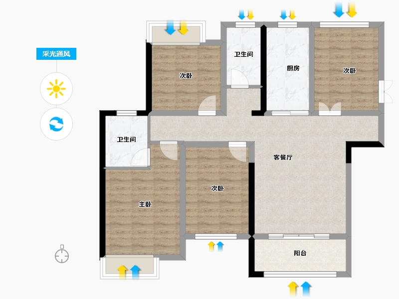 江西省-上饶市-三江名邸-97.49-户型库-采光通风