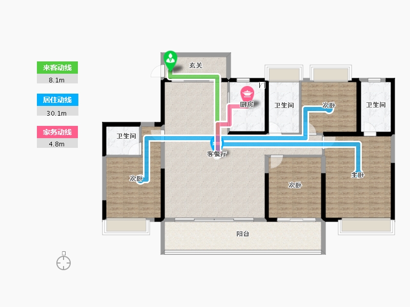 江西省-上饶市-三水·湖畔壹号-163.07-户型库-动静线