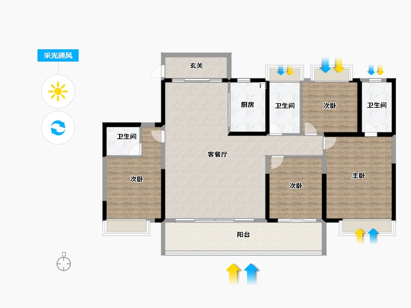 江西省-上饶市-三水·湖畔壹号-163.07-户型库-采光通风