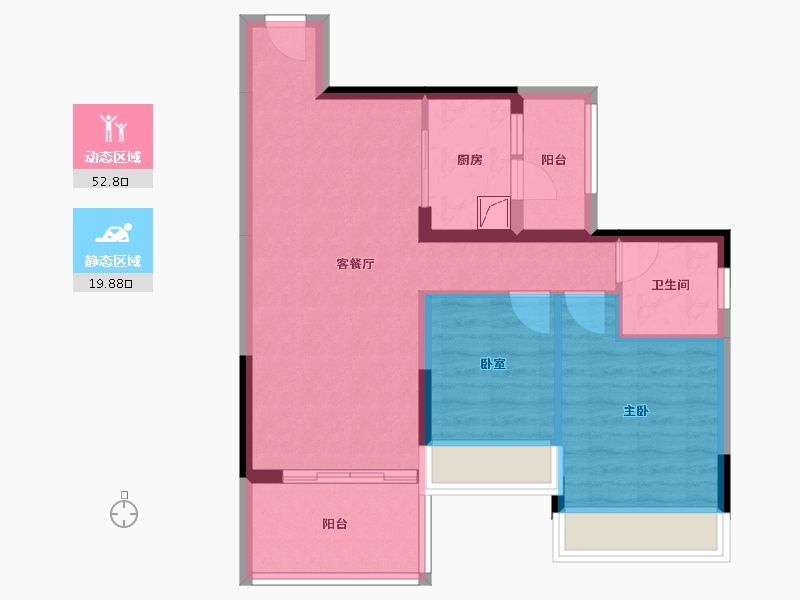 广东省-湛江市-君临蔚蓝海岸-64.18-户型库-动静分区