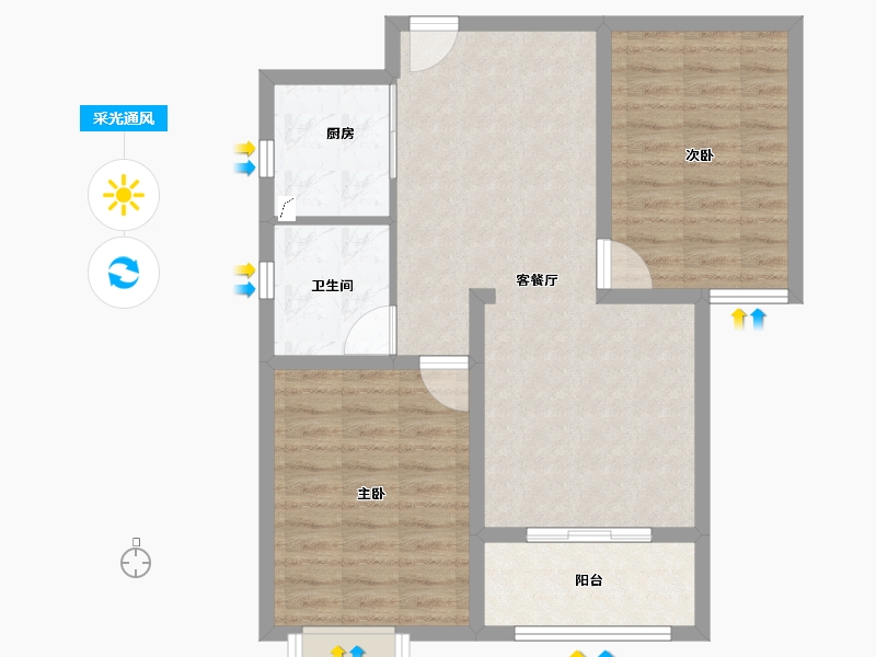 河南省-三门峡市-天河城珺园-72.48-户型库-采光通风