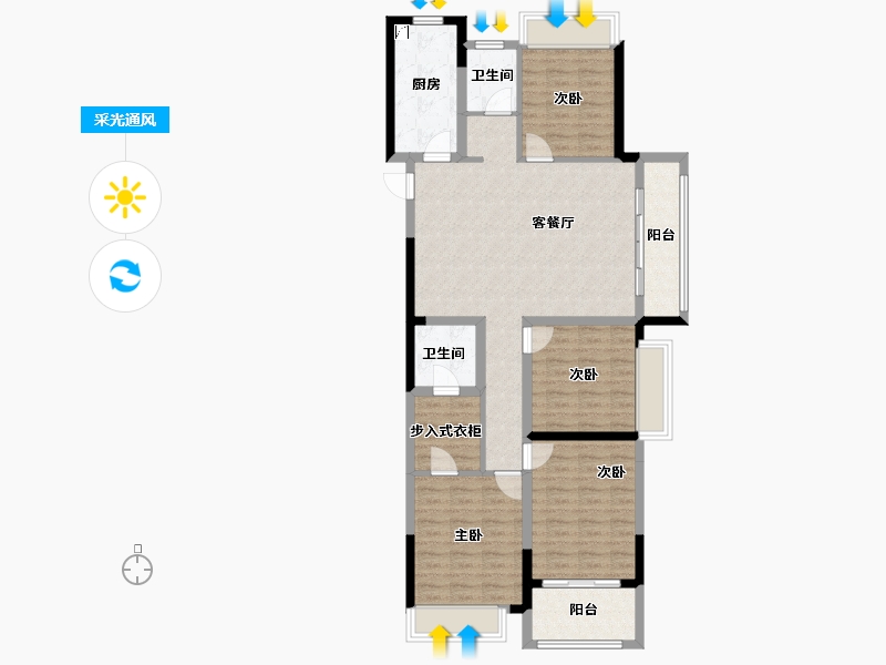 江西省-上饶市-中兆利诚·壹号院-110.31-户型库-采光通风