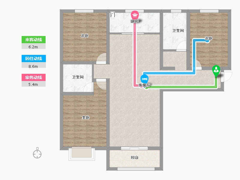 河南省-三门峡市-天河城珺园-111.09-户型库-动静线