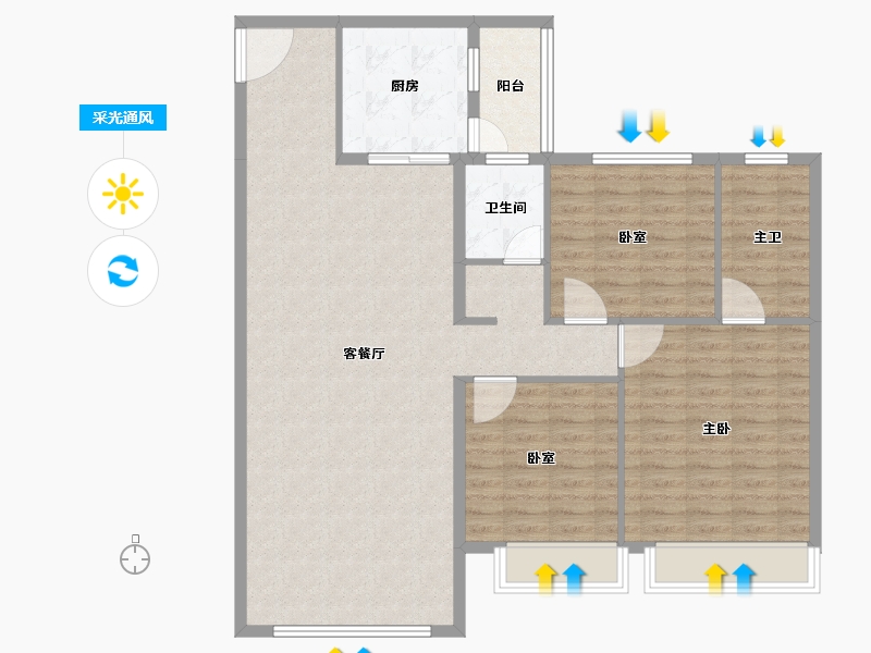 新疆维吾尔自治区-乌鲁木齐市-乌鲁木齐碧桂园三期-114.40-户型库-采光通风