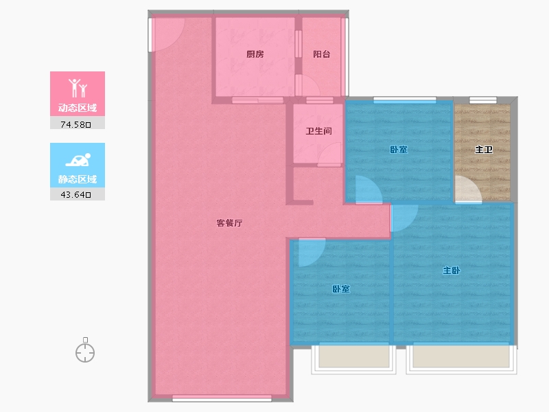 新疆维吾尔自治区-乌鲁木齐市-乌鲁木齐碧桂园三期-114.40-户型库-动静分区