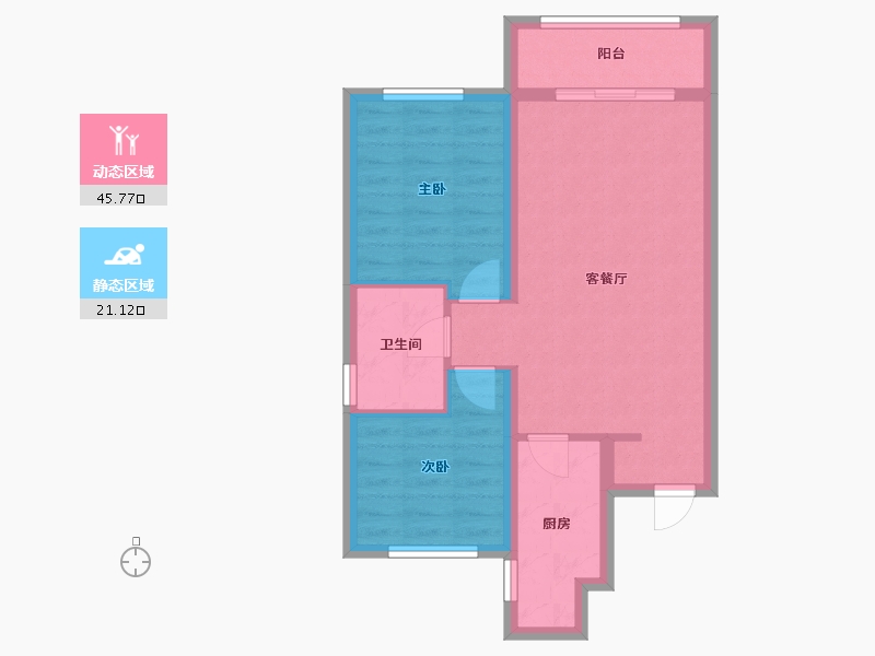 辽宁省-沈阳市-万科-70.00-户型库-动静分区