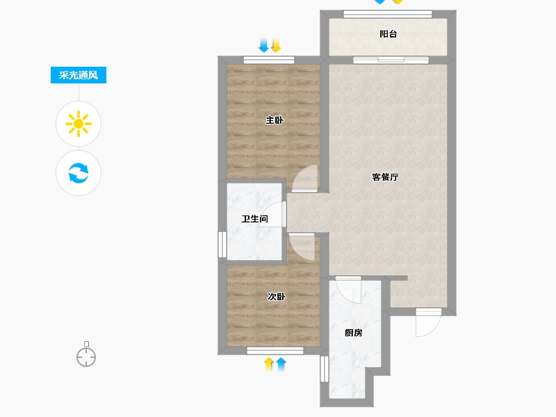 辽宁省-沈阳市-万科-70.00-户型库-采光通风