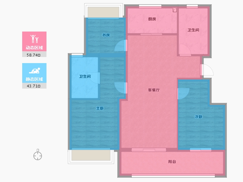 江苏省-扬州市-华侨城万科侨城里-92.01-户型库-动静分区