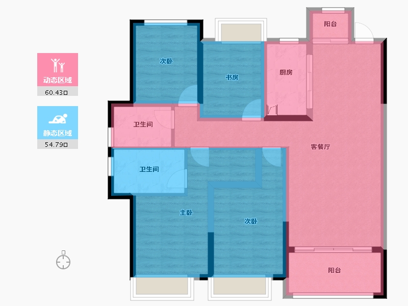 江西省-上饶市-中兆利诚·壹号院-102.17-户型库-动静分区