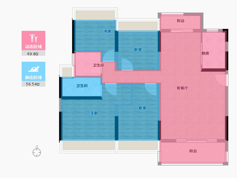 广东省-揭阳市-碧桂园·金域名府-113.61-户型库-动静分区