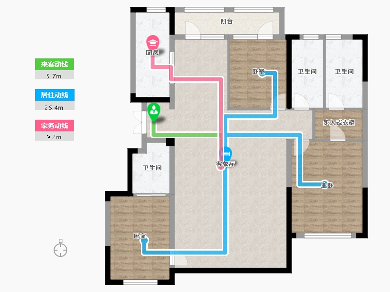 辽宁省-营口市-佰樱仕溪-138.49-户型库-动静线