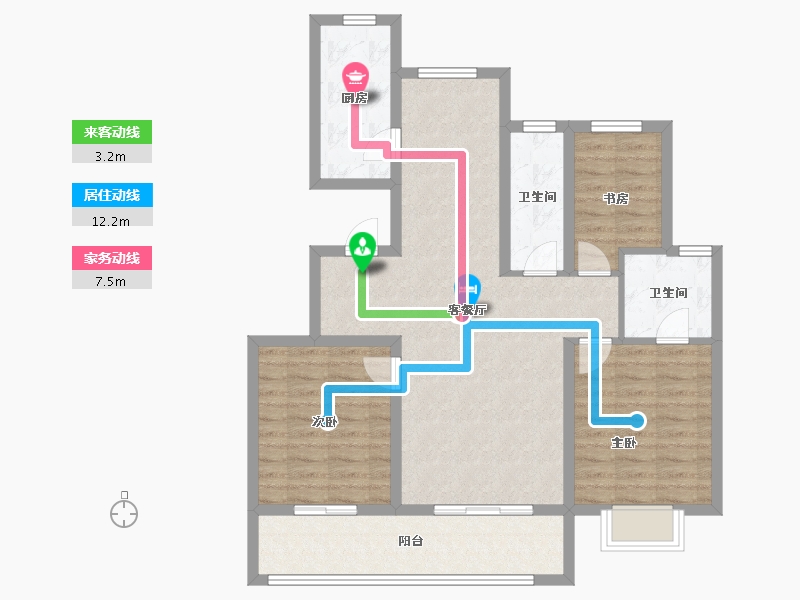 安徽省-宿州市-禾目长安府-92.80-户型库-动静线