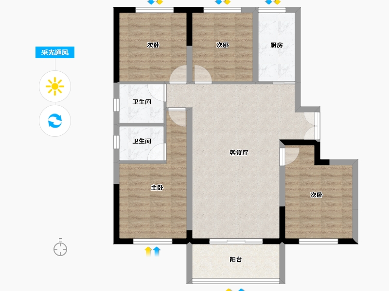 云南省-临沧市-佤山凤城-94.08-户型库-采光通风