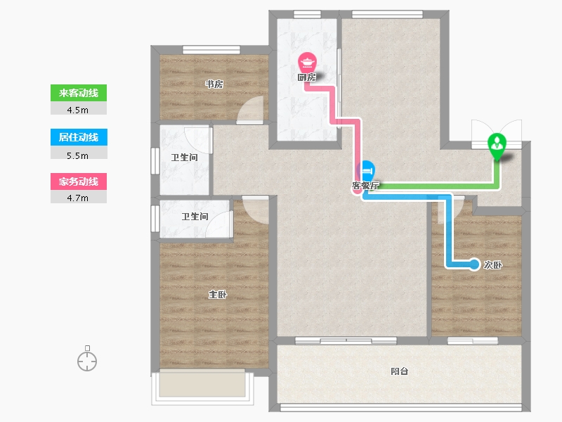 安徽省-宿州市-徽创万兴·花半里-101.65-户型库-动静线