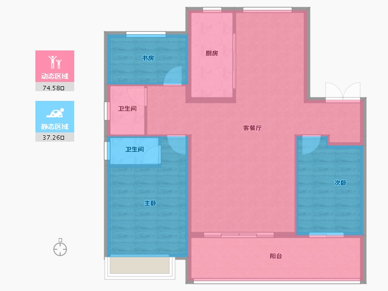 安徽省-宿州市-徽创万兴·花半里-101.65-户型库-动静分区