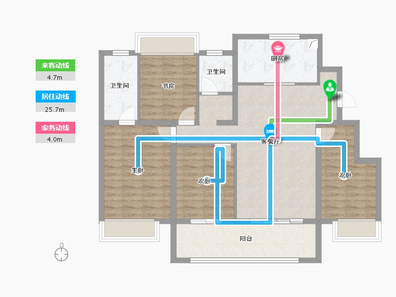 江苏省-扬州市-华侨城万科侨城里-100.01-户型库-动静线