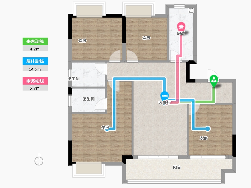 江西省-上饶市-中兆利诚·壹号院-104.85-户型库-动静线