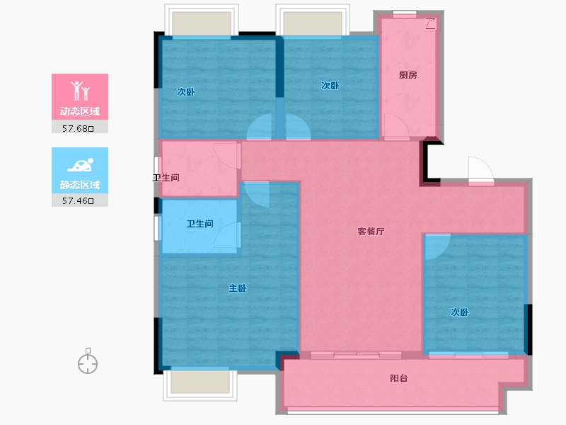 江西省-上饶市-中兆利诚·壹号院-104.85-户型库-动静分区