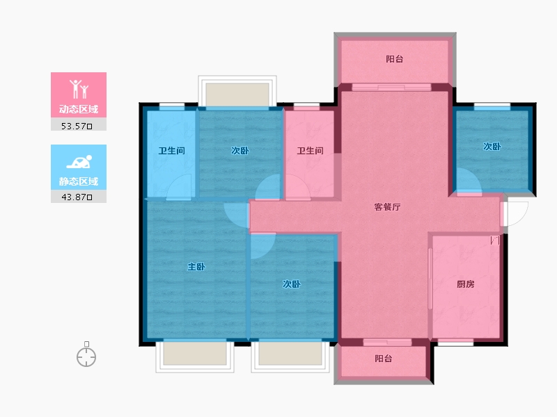 广东省-湛江市-金地自在城-87.20-户型库-动静分区