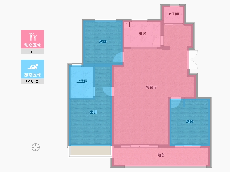 河北省-邢台市-中鼎麒麟华府-108.29-户型库-动静分区