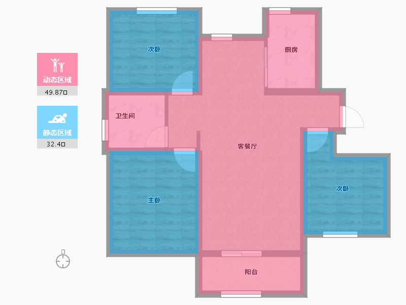 山东省-威海市-广安东浦海岸-72.56-户型库-动静分区