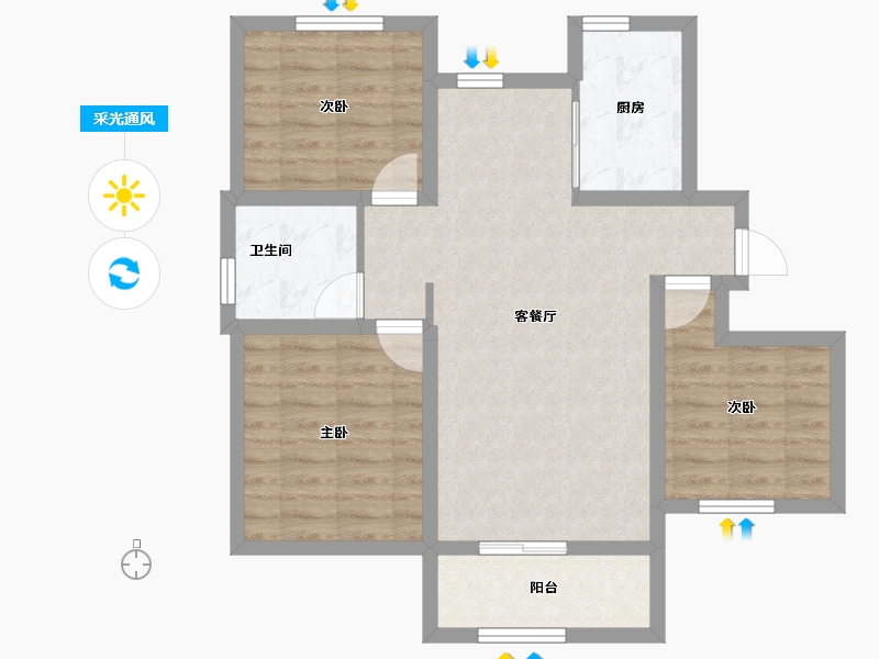 山东省-威海市-广安东浦海岸-72.56-户型库-采光通风