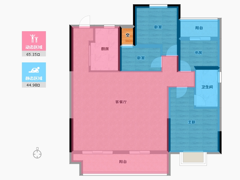 陕西省-铜川市-绿城·桂语江南-100.00-户型库-动静分区