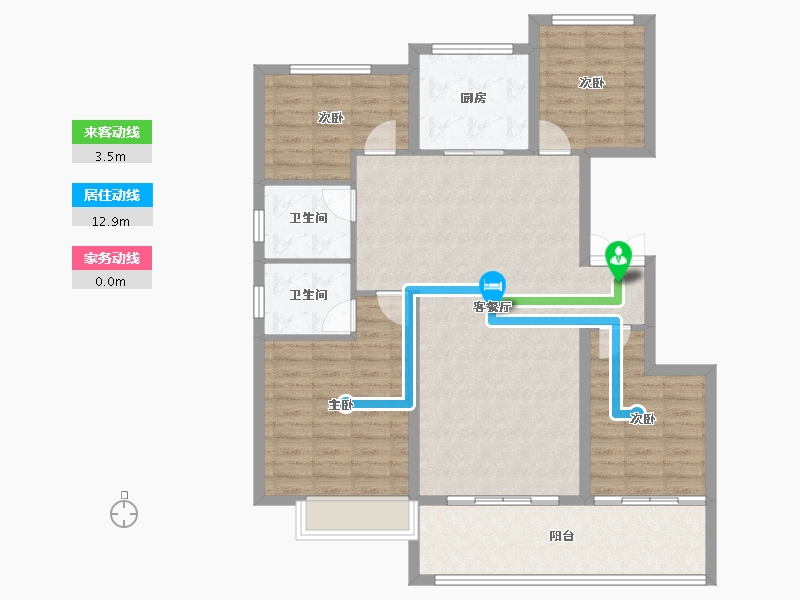 安徽省-宿州市-万兴·瑞禧台-112.02-户型库-动静线