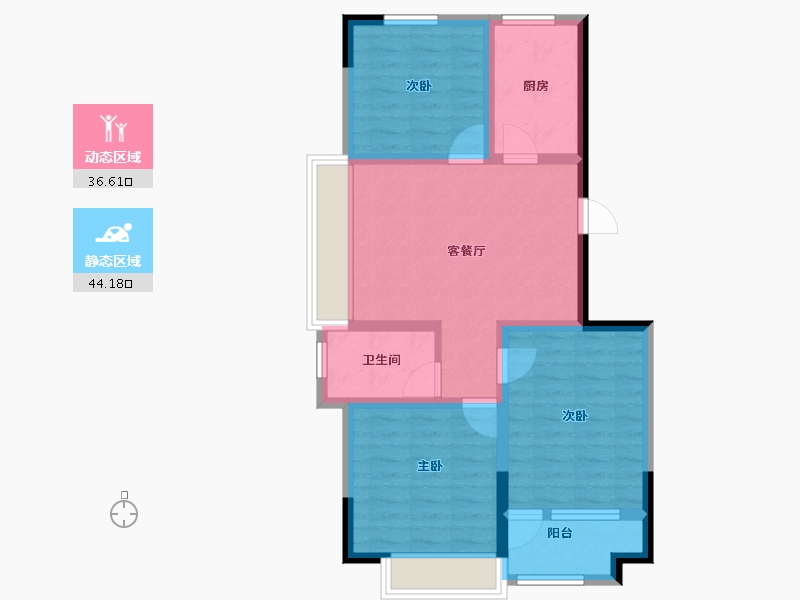 山东省-威海市-盛唐碧水云天-71.20-户型库-动静分区