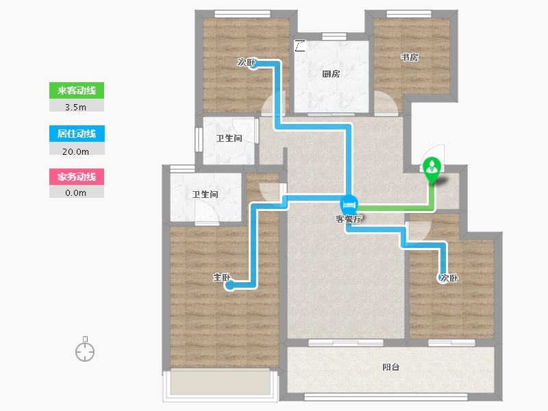 江苏省-扬州市-中信泰富锦玥府-94.40-户型库-动静线