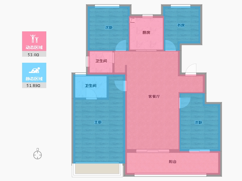 江苏省-扬州市-中信泰富锦玥府-94.40-户型库-动静分区