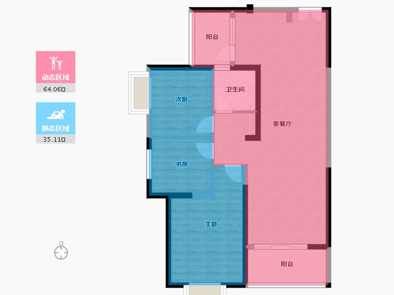 云南省-红河哈尼族彝族自治州-​弥勒印象-89.09-户型库-动静分区