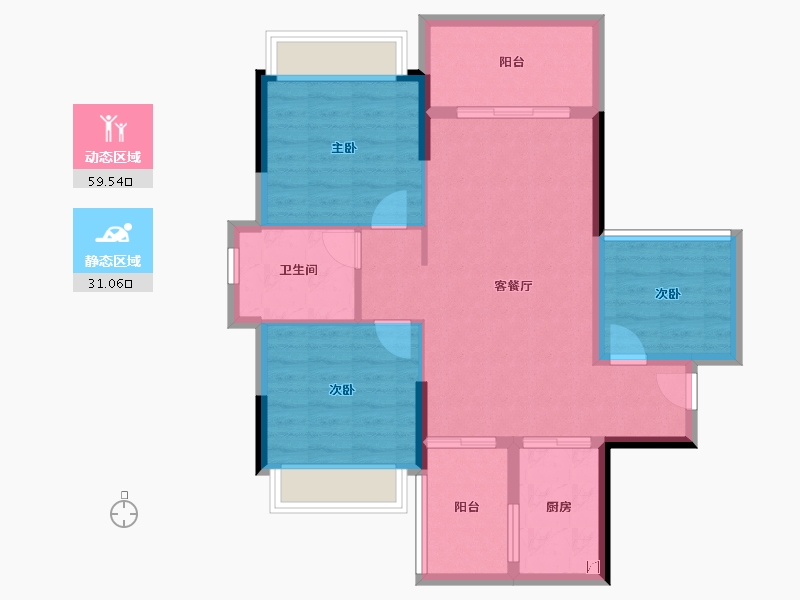 广东省-湛江市-嘉悦花园-81.20-户型库-动静分区