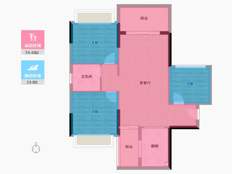 广东省-湛江市-嘉悦花园-77.35-户型库-动静分区