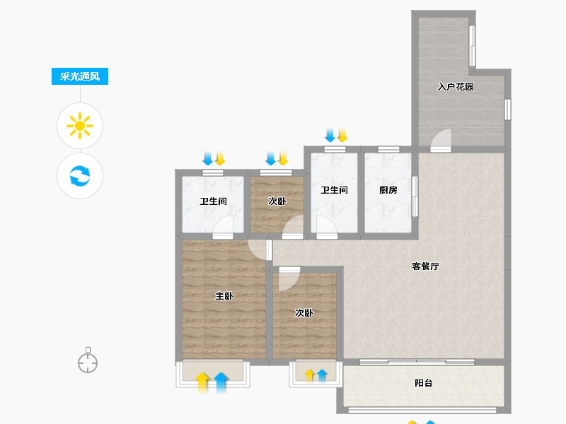 安徽省-宿州市-中煤·华府-108.00-户型库-采光通风