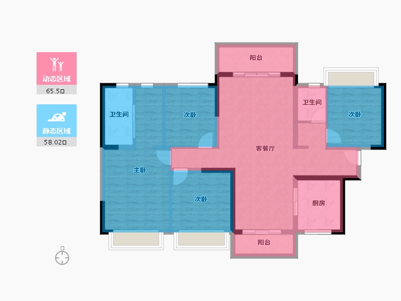 广东省-湛江市-华润置地湛江桃源里-110.34-户型库-动静分区