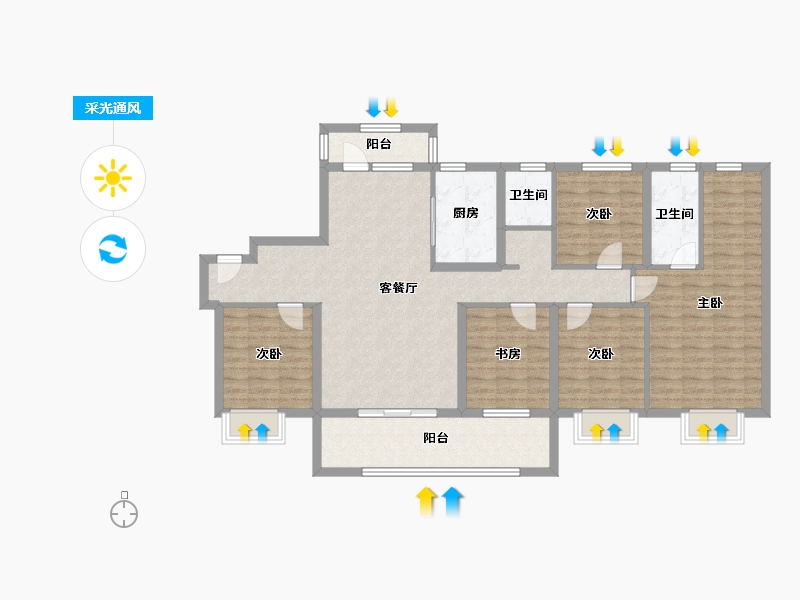 山东省-日照市-德瑞水岸华庭-124.80-户型库-采光通风