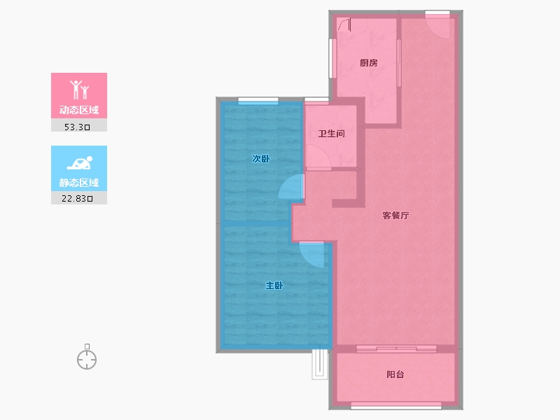 江苏省-扬州市-雅居乐江城雅郡-68.00-户型库-动静分区