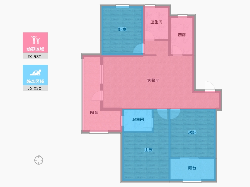 山东省-威海市-广安东浦海岸-104.23-户型库-动静分区