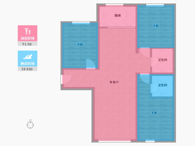 内蒙古自治区-鄂尔多斯市-馨和家园一标项目部-98.00-户型库-动静分区