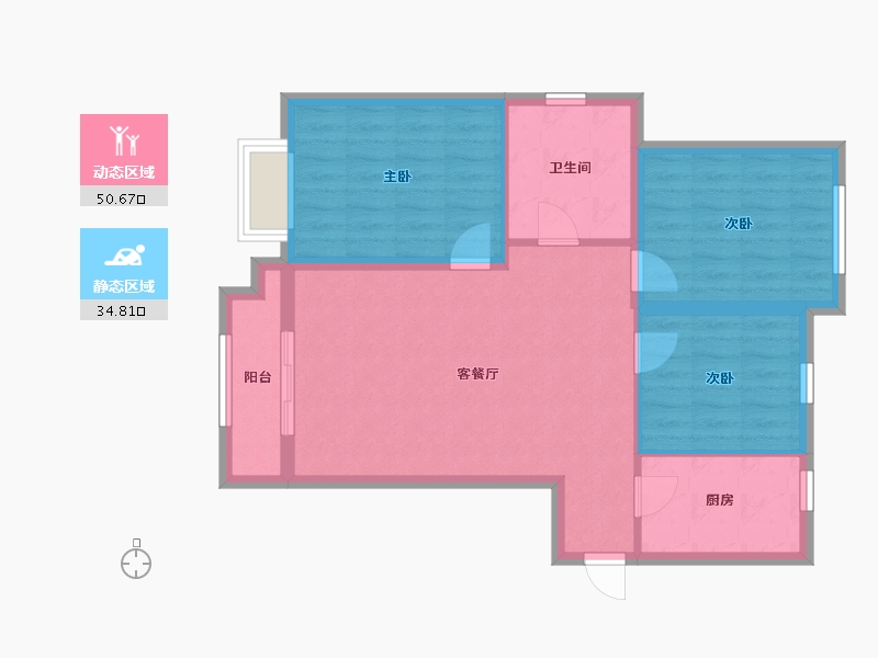 河北省-廊坊市-合美·帝宝壹号-78.00-户型库-动静分区