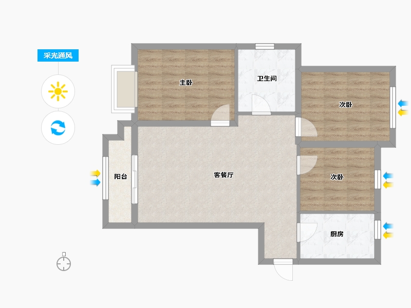 河北省-廊坊市-合美·帝宝壹号-78.00-户型库-采光通风