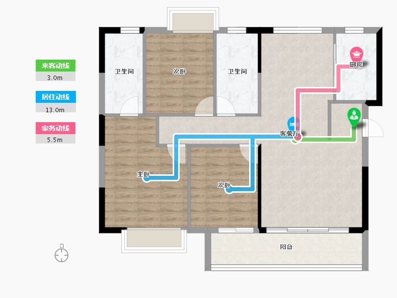 湖北省-黄冈市-中乾融·璟台-98.91-户型库-动静线