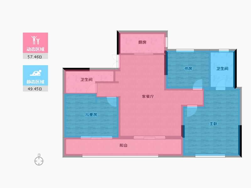 山东省-日照市-黄海明珠广场-95.91-户型库-动静分区