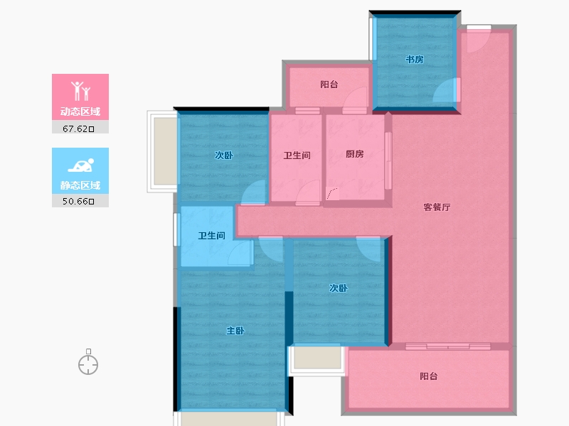 广东省-湛江市-嘉悦花园-105.60-户型库-动静分区