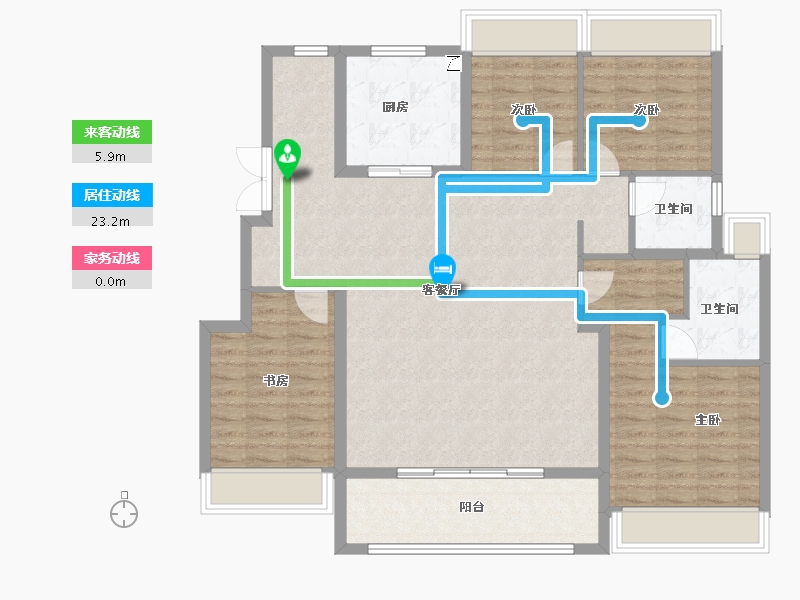 江苏省-扬州市-雅居乐江城雅郡-116.80-户型库-动静线