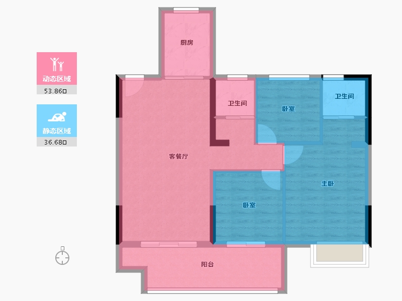 安徽省-宿州市-钟鑫·宸南里-81.60-户型库-动静分区