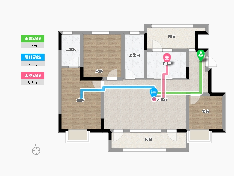 山东省-威海市-盛唐碧水云天-94.31-户型库-动静线