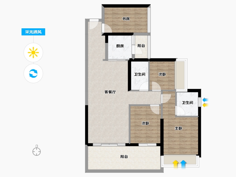 广东省-湛江市-博达峰境-92.90-户型库-采光通风