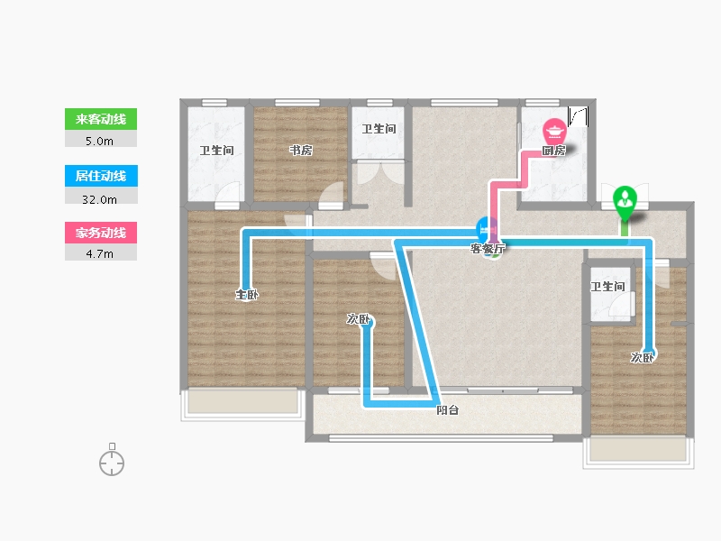 河北省-邢台市-中鼎麒麟华府-136.48-户型库-动静线